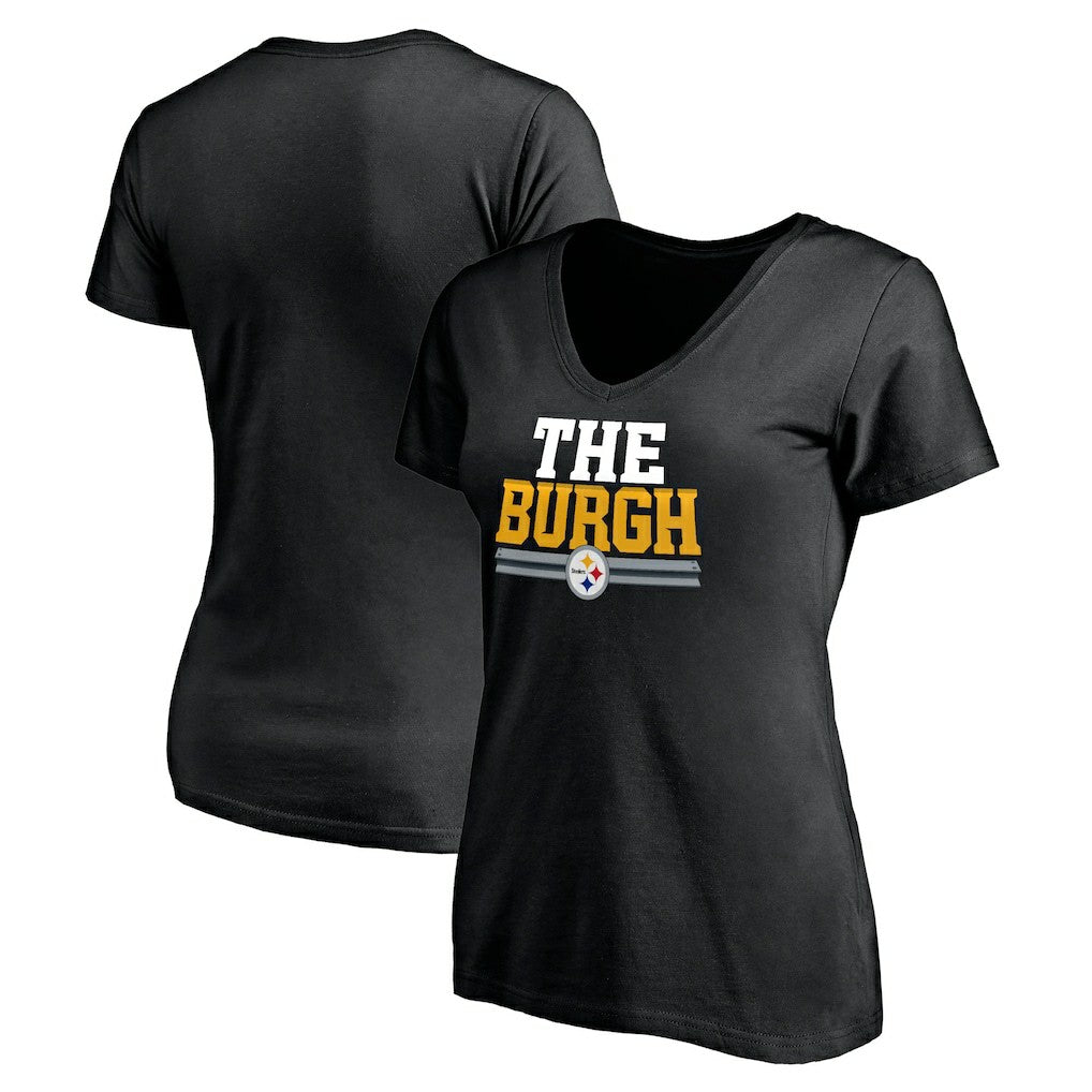 Pittsburgh Steelers Women's Hometown Collection The Burgh V-Neck T-Shirt - Black outlet