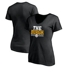 Pittsburgh Steelers Women's Hometown Collection The Burgh V-Neck T-Shirt - Black outlet