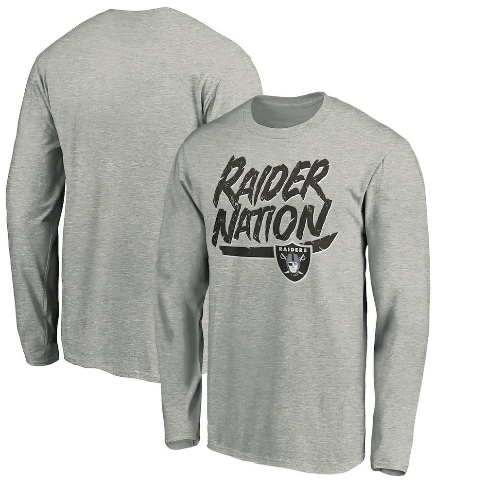 Las Vegas Raiders Hometown Collection Raider Nation Long Sleeve T-Shirt - Gray sale