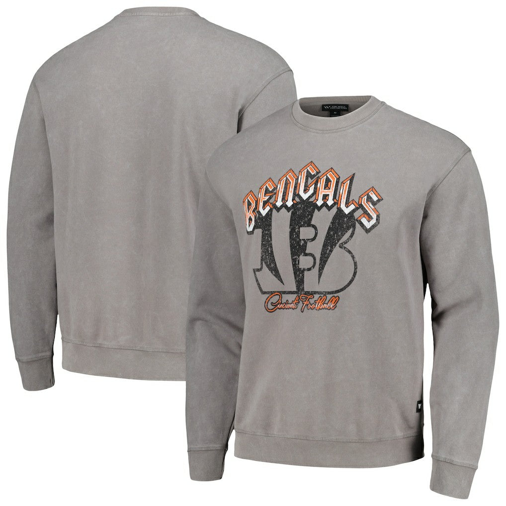 Cincinnati Bengals The Wild Collective Unisex Distressed Pullover Sweatshirt - Gray for sale