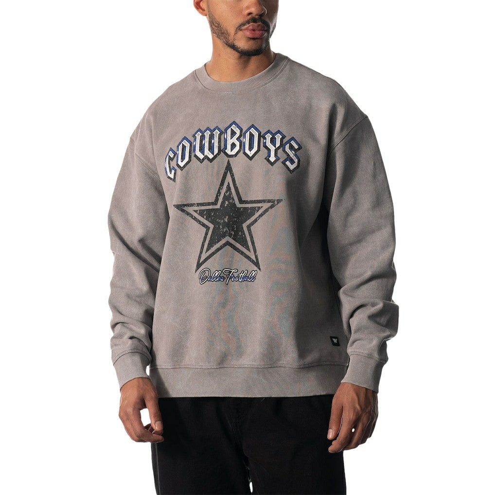Dallas Cowboys The Wild Collective Unisex Distressed Pullover Sweatshirt - Gray cheap