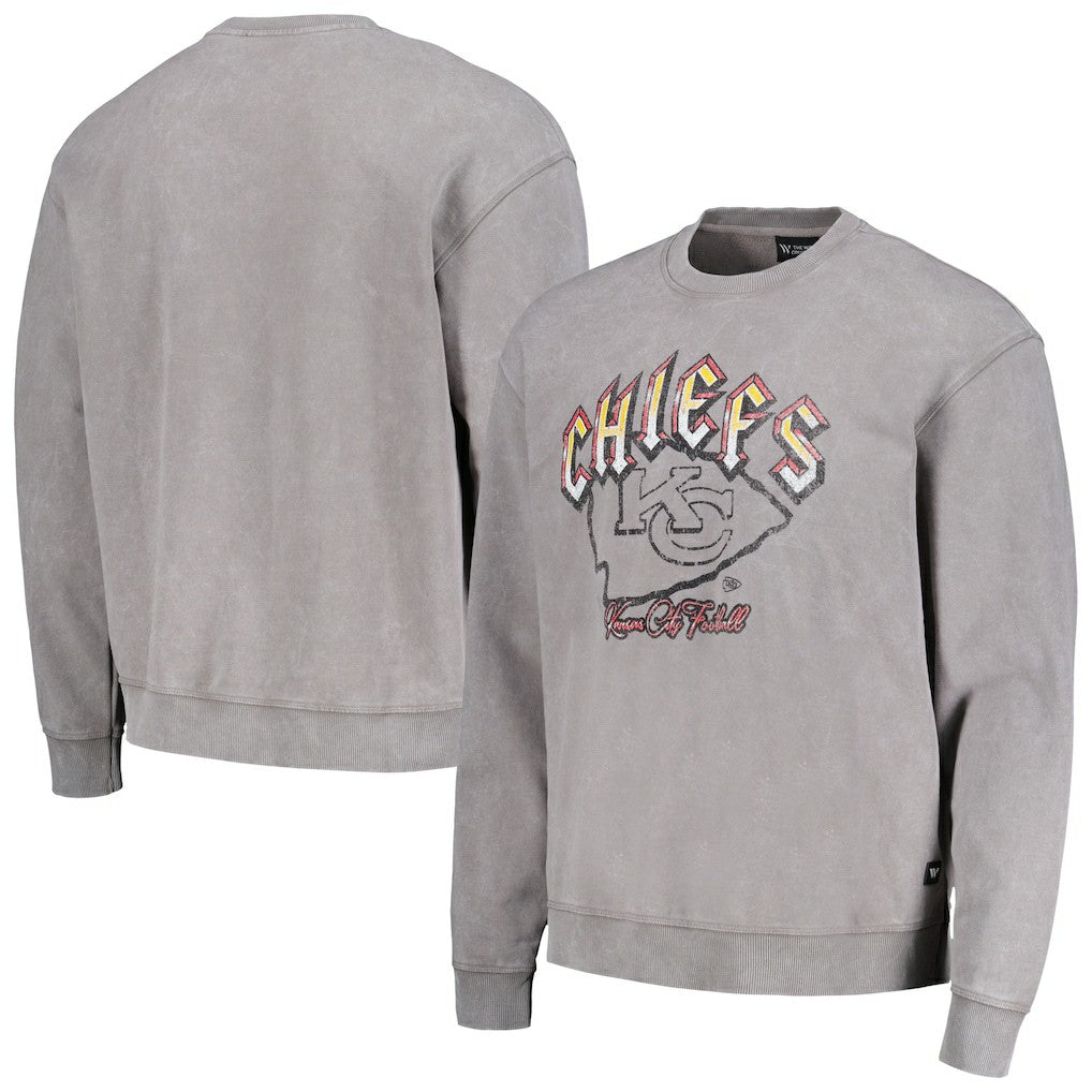 Kansas City Chiefs The Wild Collective Unisex Distressed Pullover Sweatshirt - Gray on sale