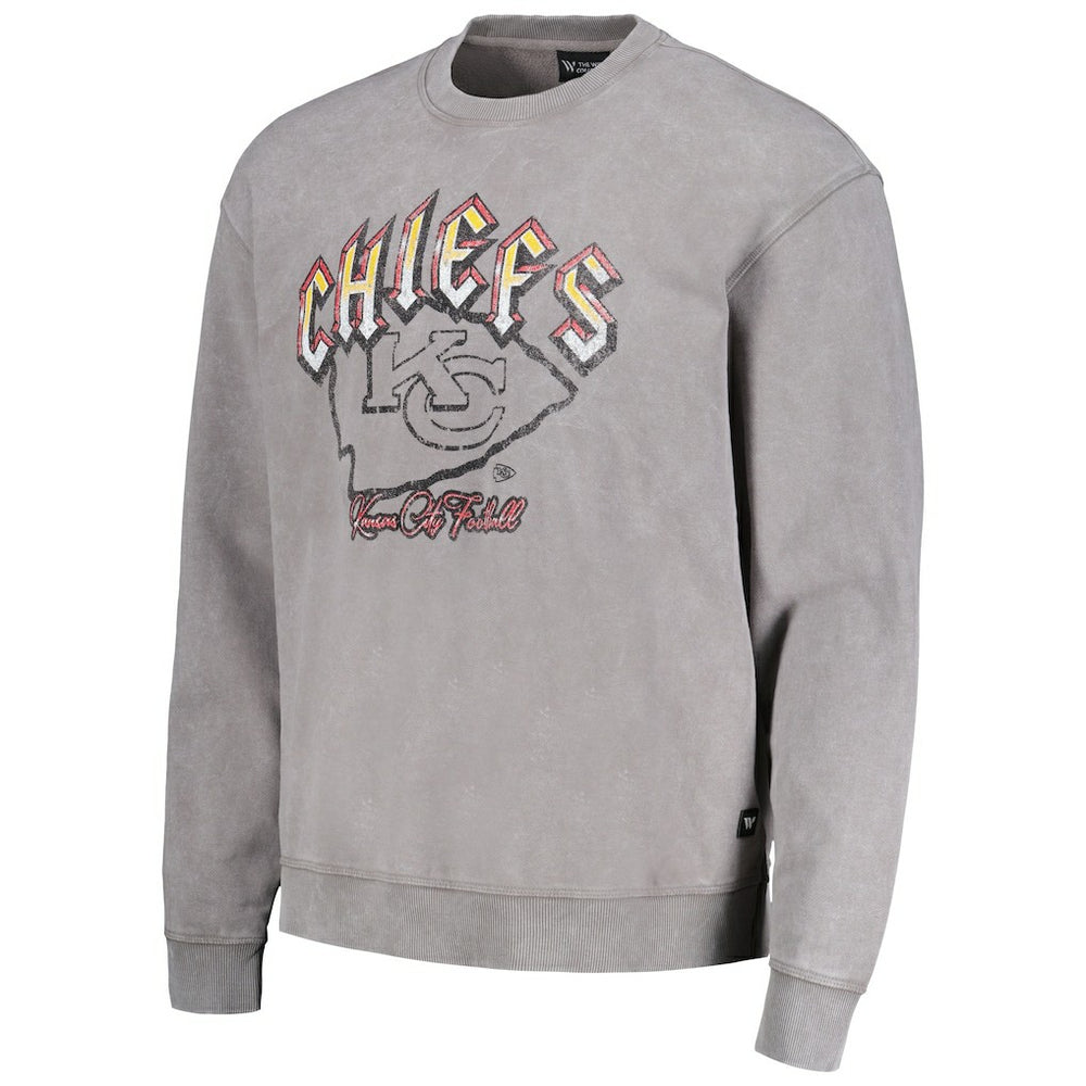 Kansas City Chiefs The Wild Collective Unisex Distressed Pullover Sweatshirt - Gray on sale