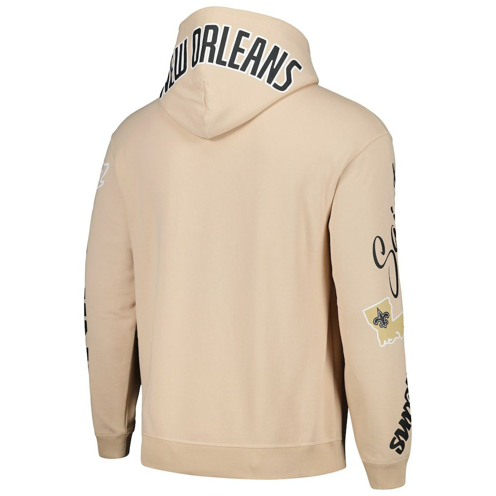 New Orleans Saints The Wild Collective Unisex Heavy Block Pullover Hoodie - Cream cheap