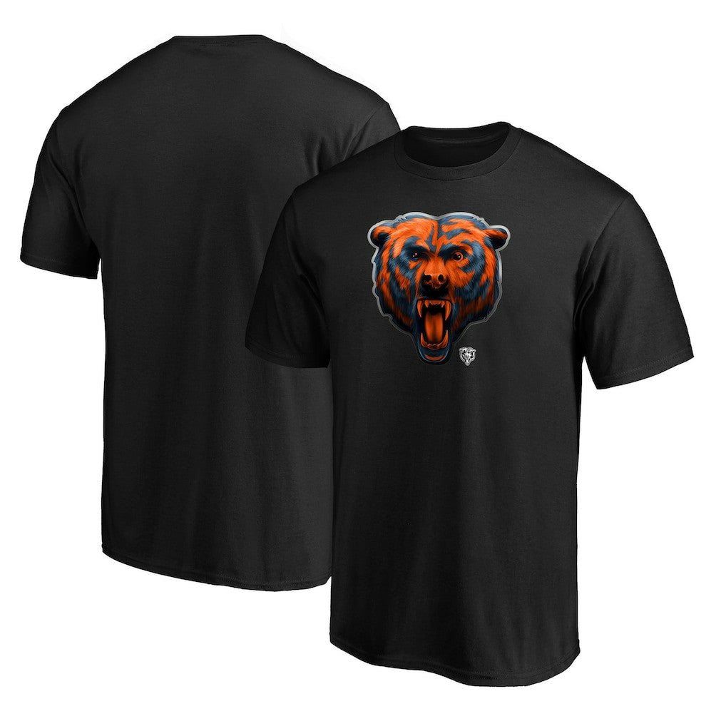 Chicago Bears Midnight Mascot Team Logo T-Shirt - Black cheap