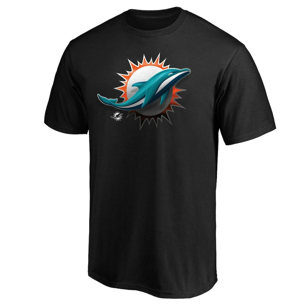Miami Dolphins Midnight Mascot Team Logo T-Shirt - Black outlet