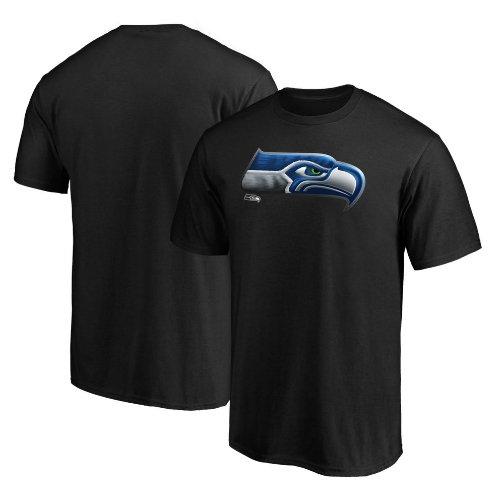 Seattle Seahawks Midnight Mascot Team Logo T-Shirt - Black for sale