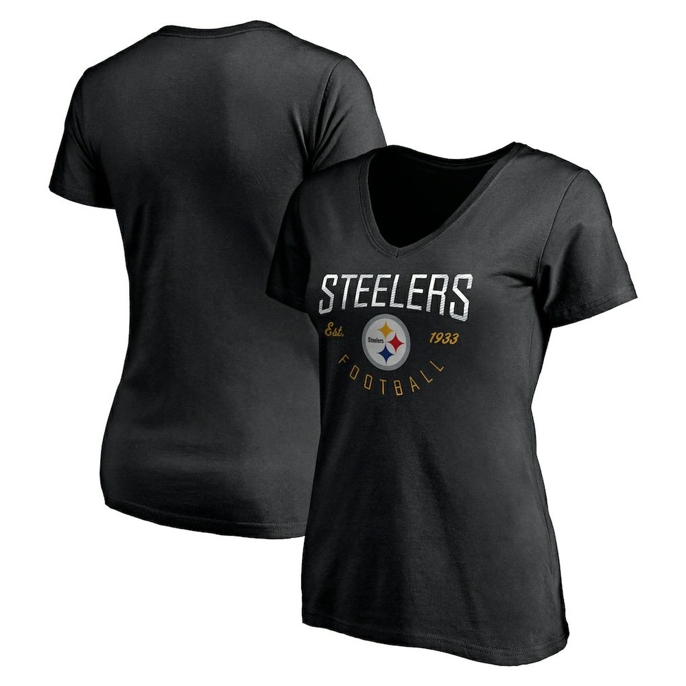 Pittsburgh Steelers Women's Live For It V-Neck T-Shirt - Black online