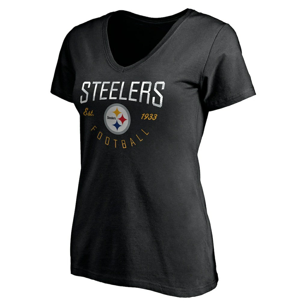 Pittsburgh Steelers Women's Live For It V-Neck T-Shirt - Black online