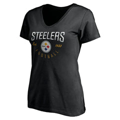 Pittsburgh Steelers Women's Live For It V-Neck T-Shirt - Black online