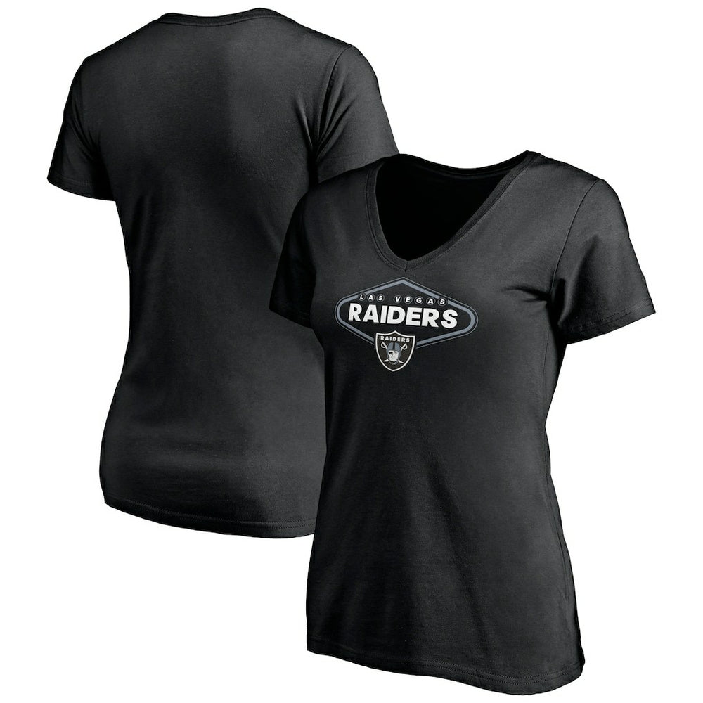 Las Vegas Raiders Women's Hometown Collection 1st Down V-Neck T-Shirt - Black cheap