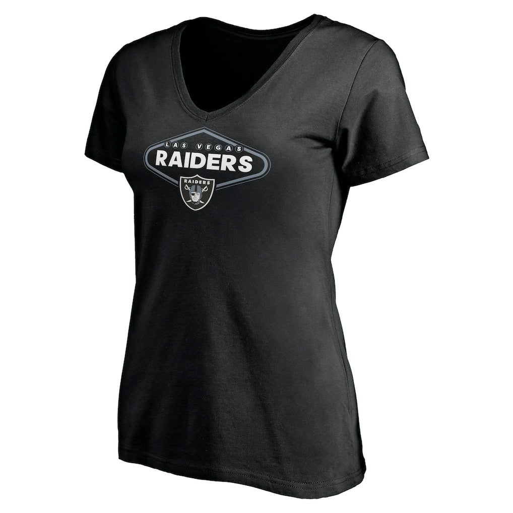 Las Vegas Raiders Women's Hometown Collection 1st Down V-Neck T-Shirt - Black cheap