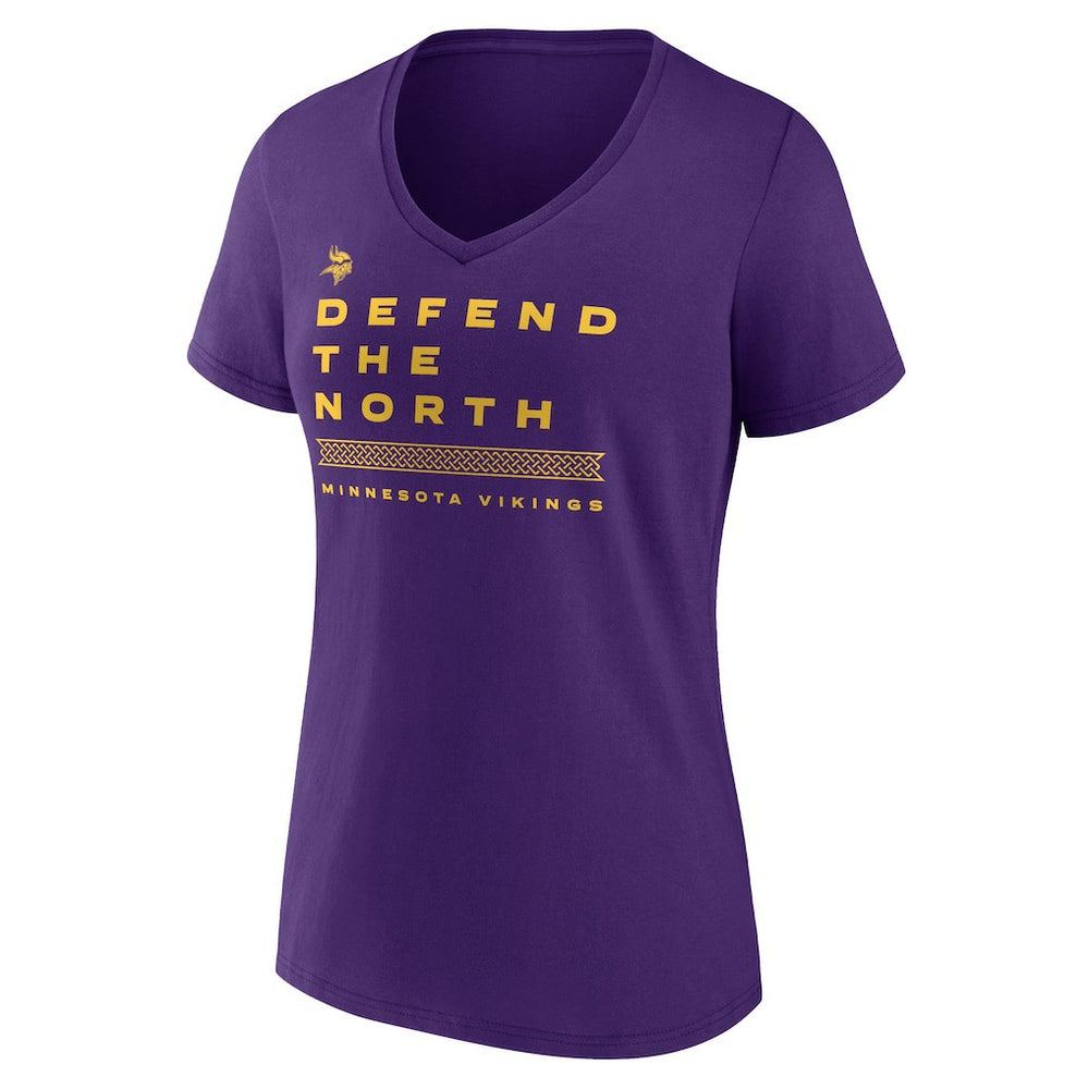 Minnesota Vikings Women's Hometown Collection Defend The North V-Neck T-Shirt - Purple discount