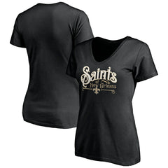 New Orleans Saints Women's Hometown Collection V-Neck T-Shirt - Black discount