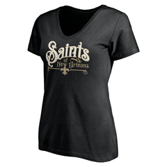New Orleans Saints Women's Hometown Collection V-Neck T-Shirt - Black discount