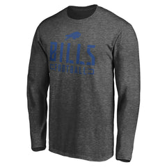 Buffalo Bills Stencil Stack Long Sleeve T-Shirt - Charcoal for sale