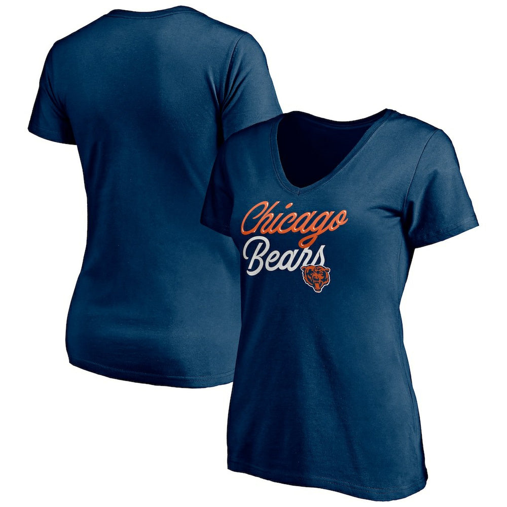 Chicago Bears Women's Long Stride V-Neck T-Shirt - Navy sale
