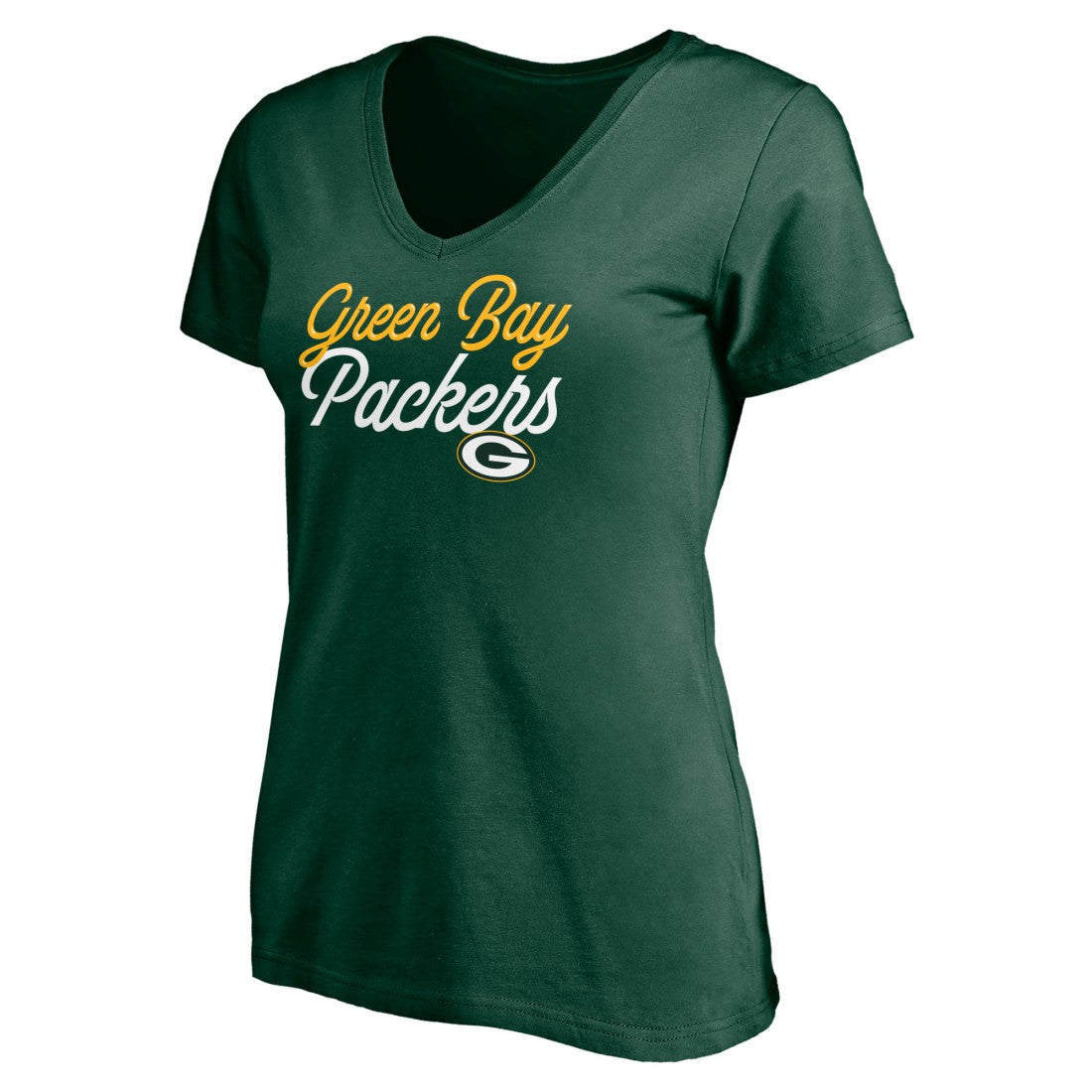 Green Bay Packers Women's Long Stride V-Neck T-Shirt - Green on sale