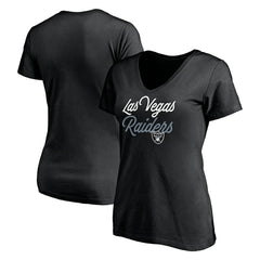 Las Vegas Raiders Women's Long Stride V-Neck T-Shirt - Black sale