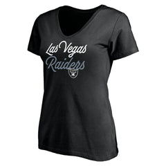 Las Vegas Raiders Women's Long Stride V-Neck T-Shirt - Black sale