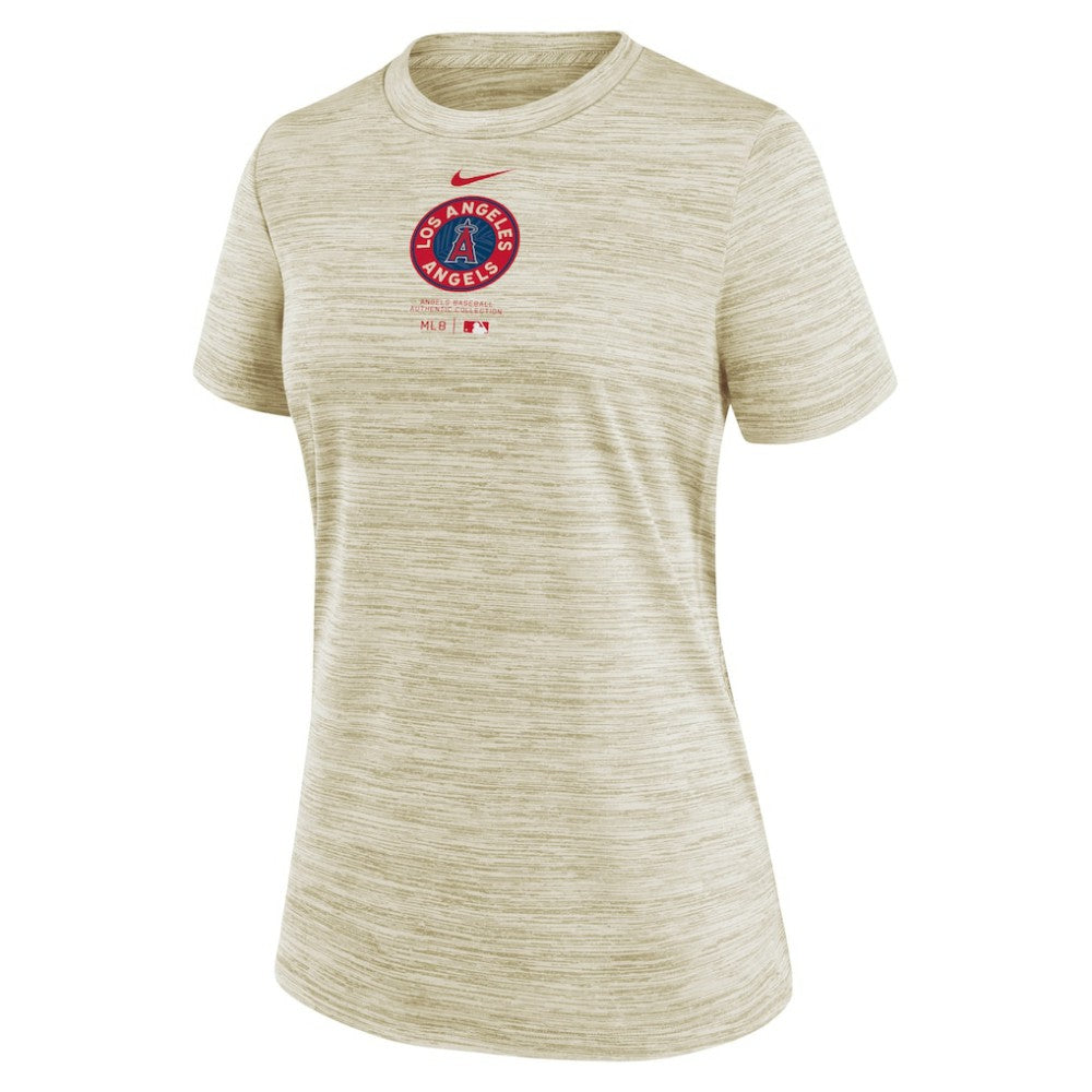 Los Angeles Angels Women's City Connect Practice Velocity T-Shirt - Cream | Nike