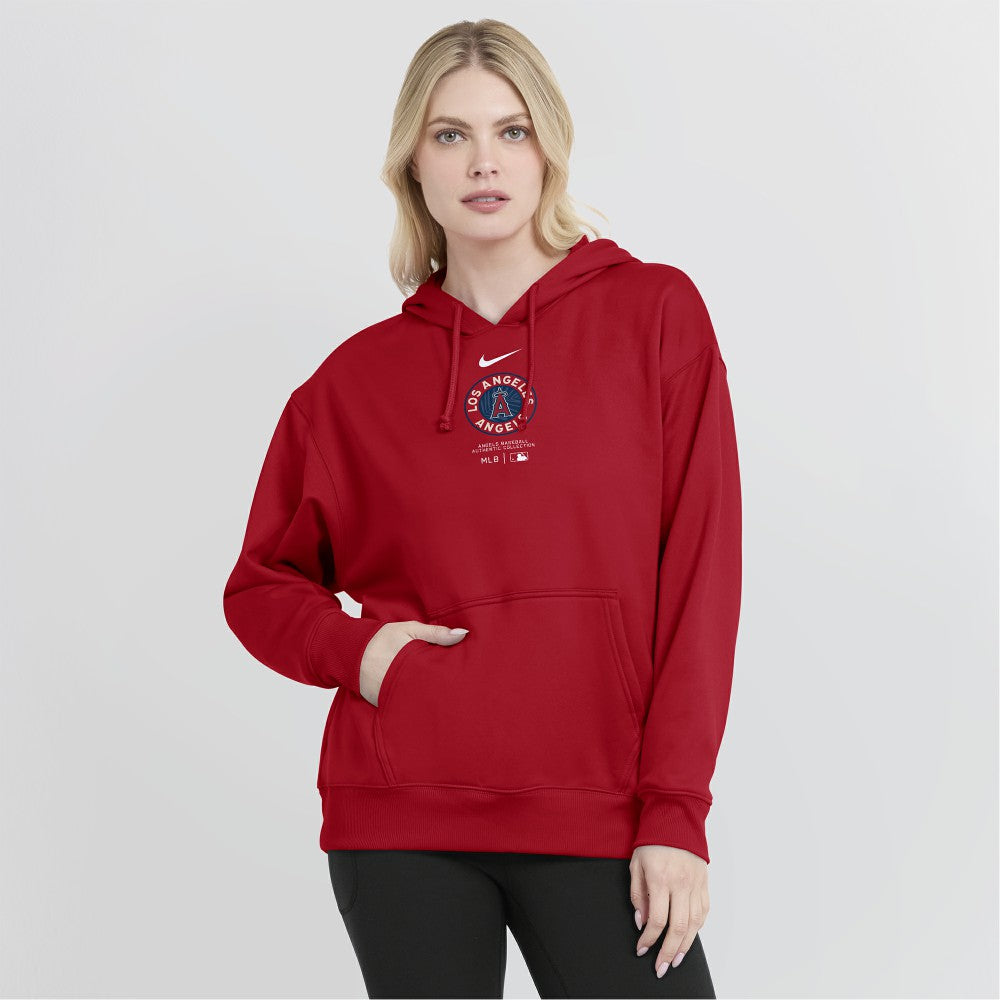 Los Angeles Angels Women's City Connect Practice Performance Pullover Hoodie - Red | Nike