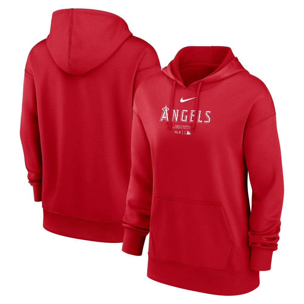 Los Angeles Angels Women's Authentic Collection Performance Pullover Hoodie - Red | Nike