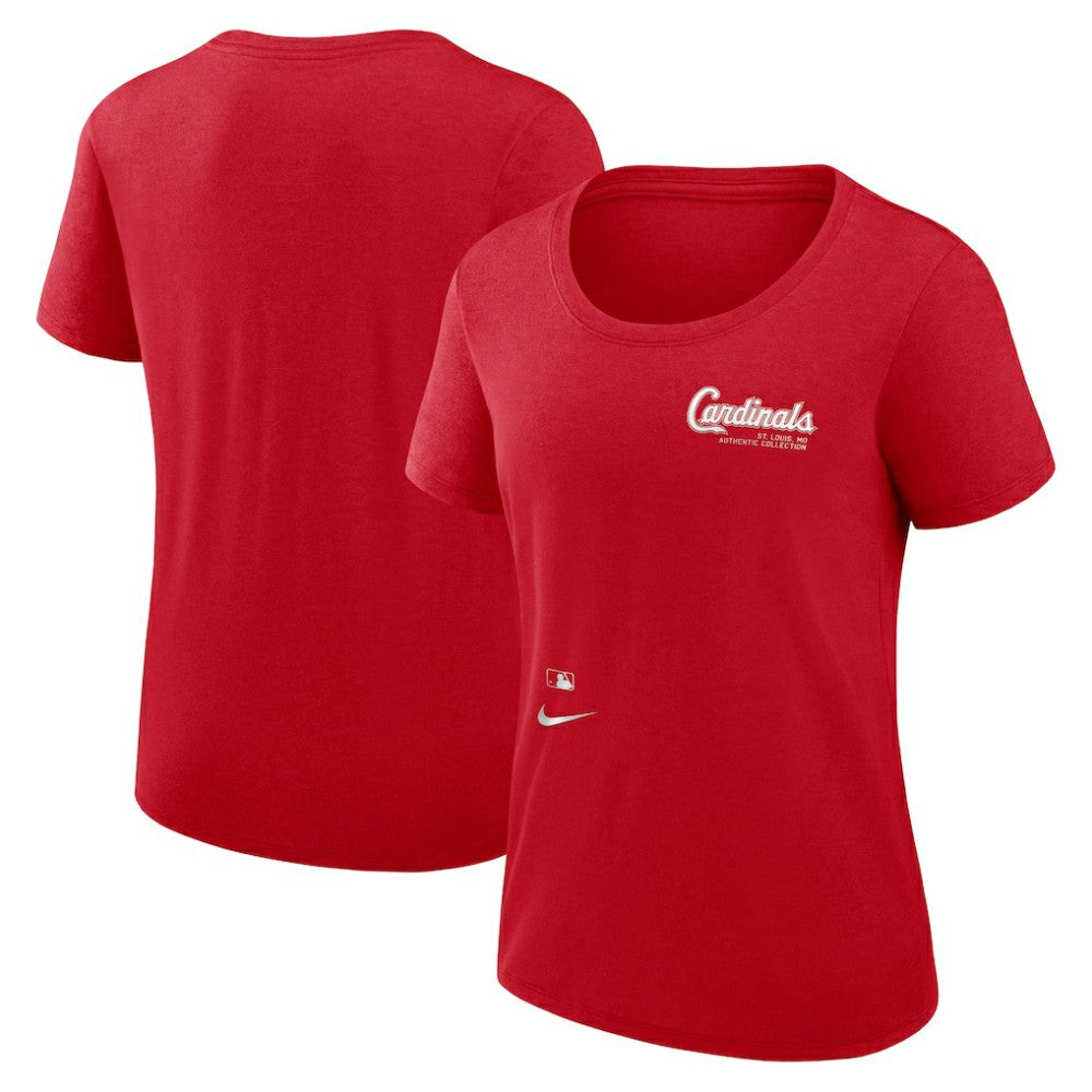 St. Louis Cardinals Women's Authentic Collection Performance Scoop Neck T-Shirt - Red | Nike