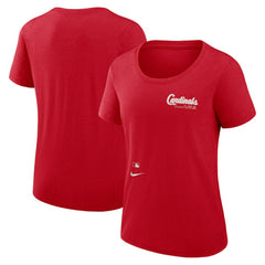 St. Louis Cardinals Women's Authentic Collection Performance Scoop Neck T-Shirt - Red | Nike