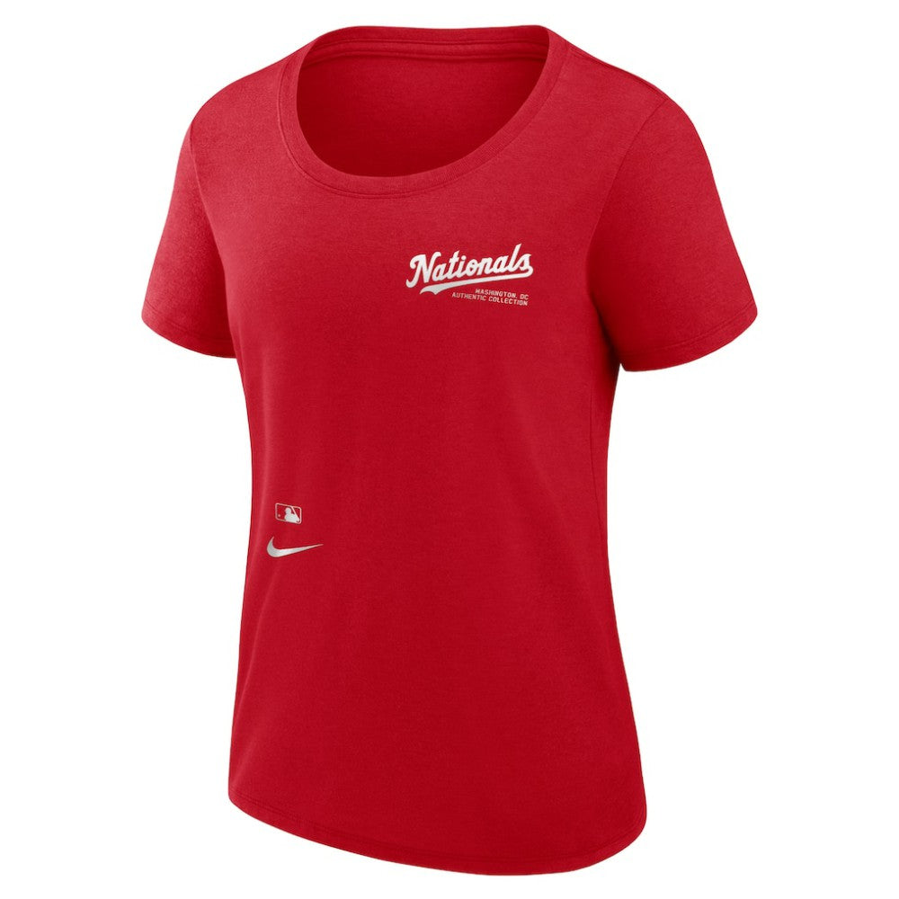 Washington Nationals Women's Authentic Collection Performance Scoop Neck T-Shirt - Red | Nike
