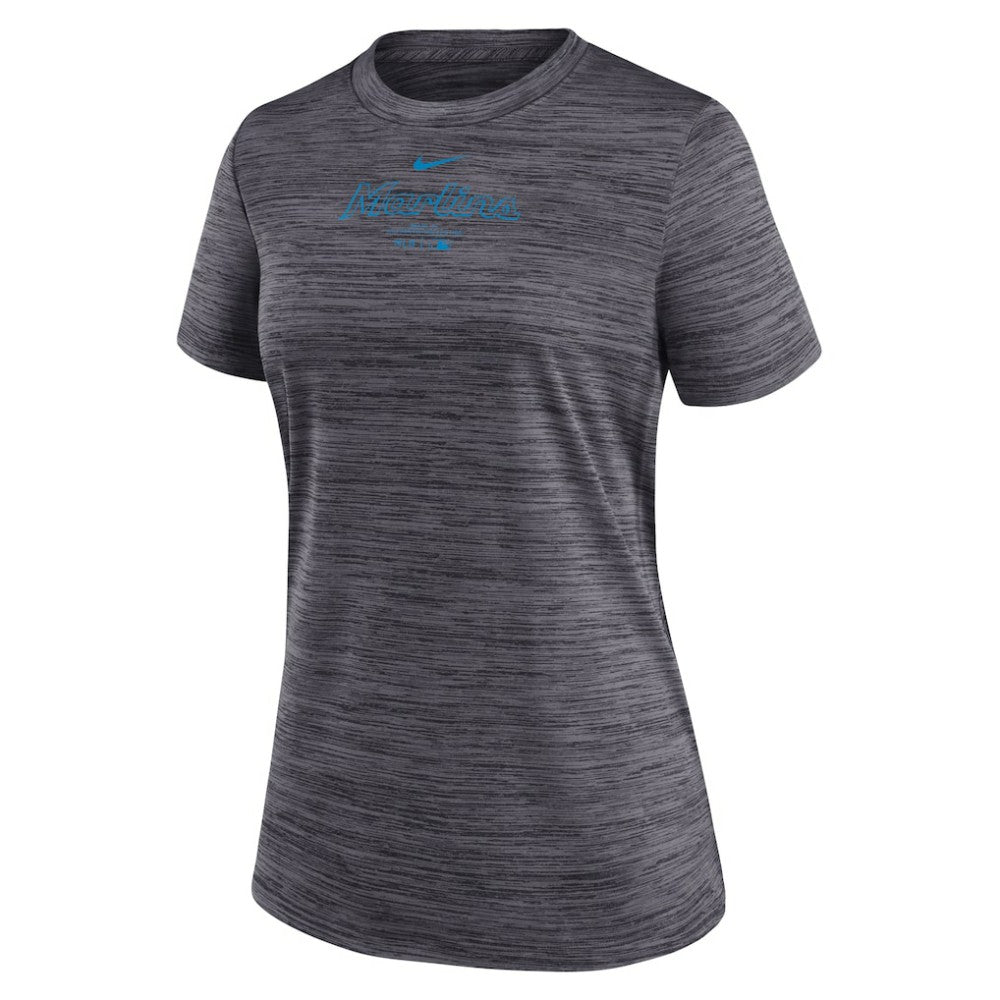 Miami Marlins Women's Authentic Collection Velocity Performance T-Shirt - Black | Nike