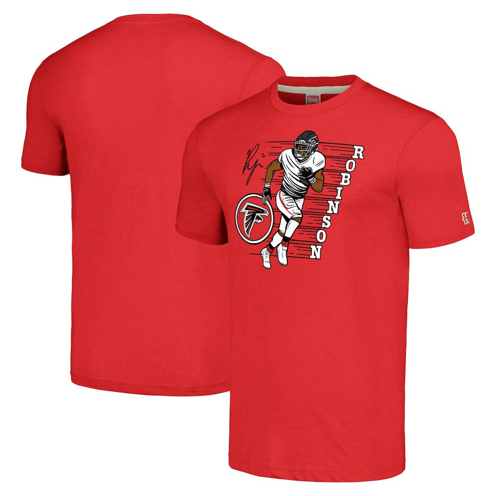 Bijan Robinson Atlanta Falcons Homage Unisex Caricature Player Tri-Blend T-Shirt - Red cheap