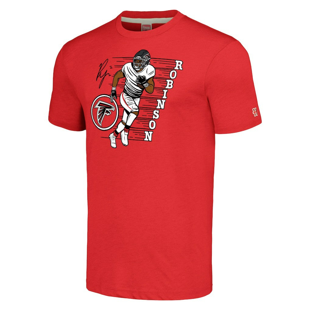 Bijan Robinson Atlanta Falcons Homage Unisex Caricature Player Tri-Blend T-Shirt - Red cheap