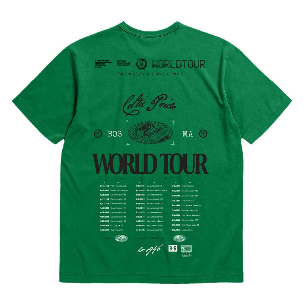 Boston Celtics Bleacher Report x  Unisex World Tour T-Shirt - Kelly Green | Mitchell & Ness outlet