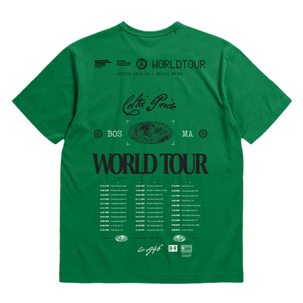 Boston Celtics Bleacher Report x  Unisex World Tour T-Shirt - Kelly Green | Mitchell & Ness outlet