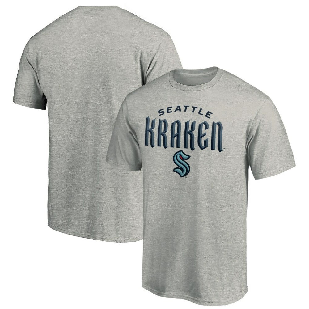 Seattle Kraken Team Lockup T-Shirt Heather Gray