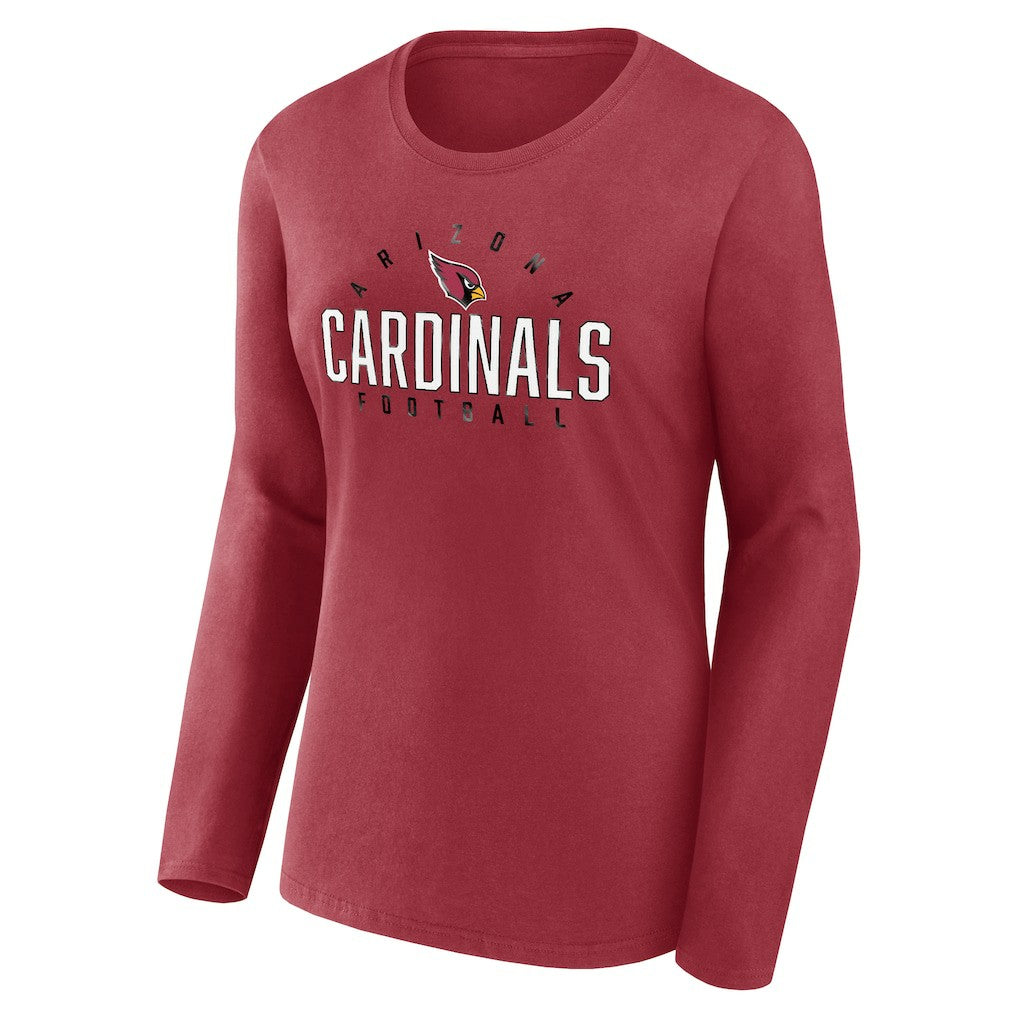 Arizona Cardinals Women's Plus Size Foiled Play Long Sleeve T-Shirt - Cardinal for sale