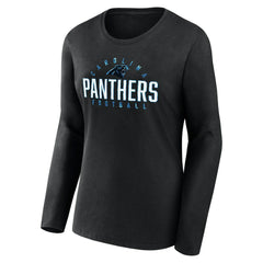 Carolina Panthers Women's Plus Size Foiled Play Long Sleeve T-Shirt - Black sale