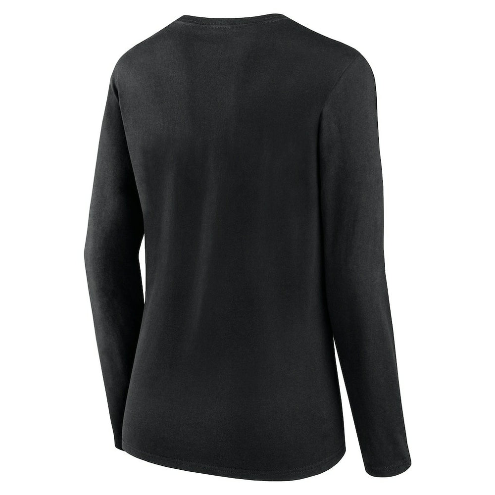 Carolina Panthers Women's Plus Size Foiled Play Long Sleeve T-Shirt - Black sale
