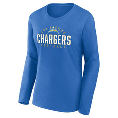 Los Angeles Chargers Women's Plus Size Foiled Play Long Sleeve T-Shirt - Powder Blue on sale