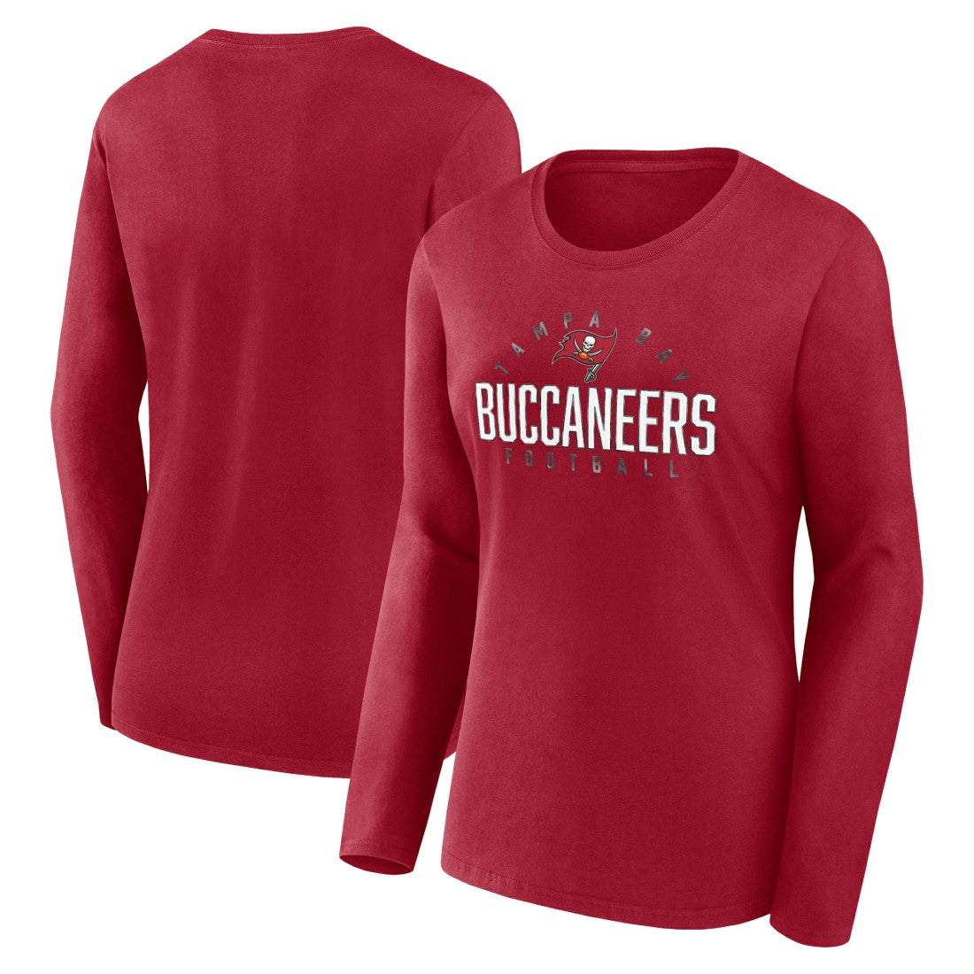 Tampa Bay Buccaneers Women's Plus Size Foiled Play Long Sleeve T-Shirt - Red sale