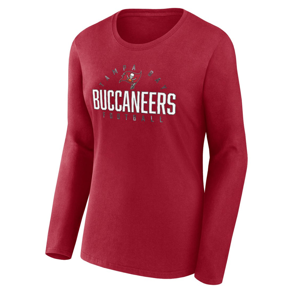 Tampa Bay Buccaneers Women's Plus Size Foiled Play Long Sleeve T-Shirt - Red sale