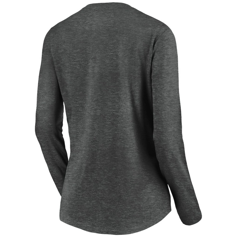 Vegas Golden Knights Women's Primary Logo V-Neck Long Sleeve T-Shirt Charcoal