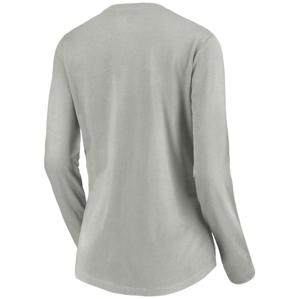 Vegas Golden Knights Women's Primary Logo V-Neck Long Sleeve T-Shirt Gray