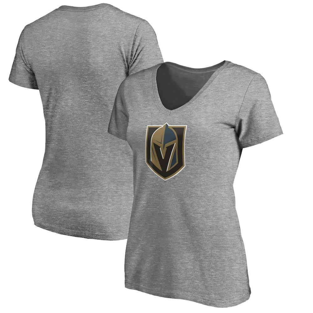 Vegas Golden Knights Women's Primary Logo V-Neck T-Shirt Gray