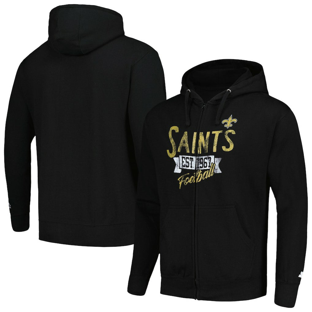 New Orleans Saints Starter Domestic Post Season Full-Zip Hoodie - Black cheap