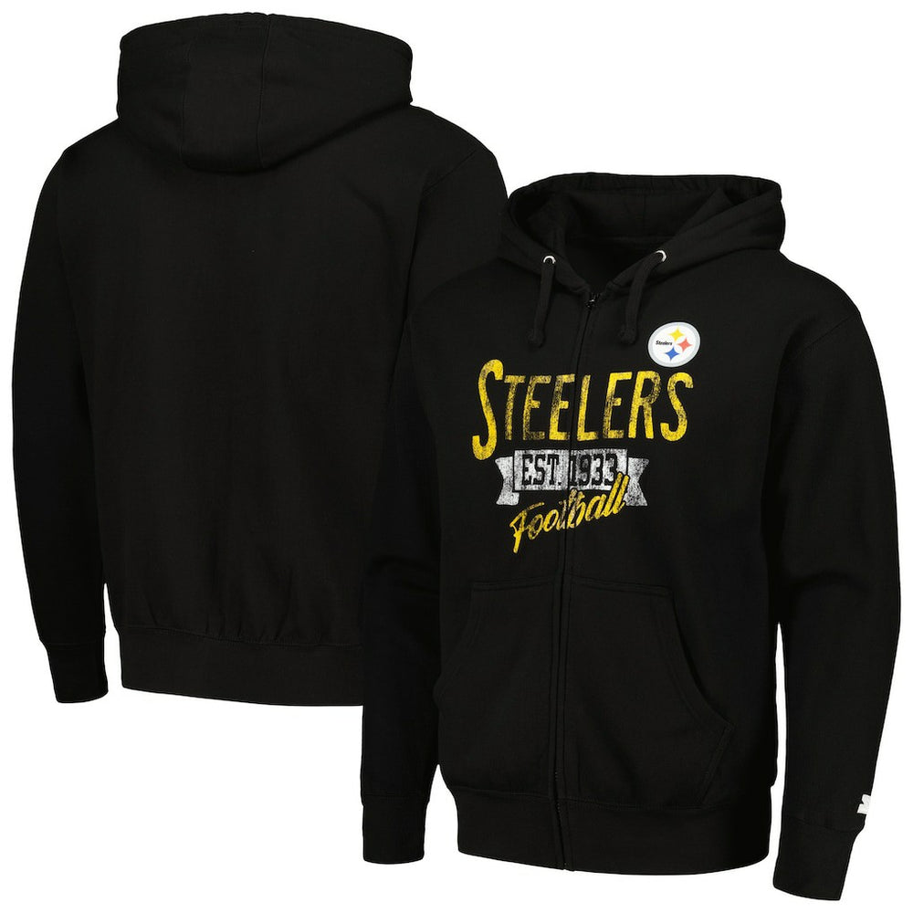 Pittsburgh Steelers Starter Domestic Post Season Full-Zip Hoodie - Black outlet