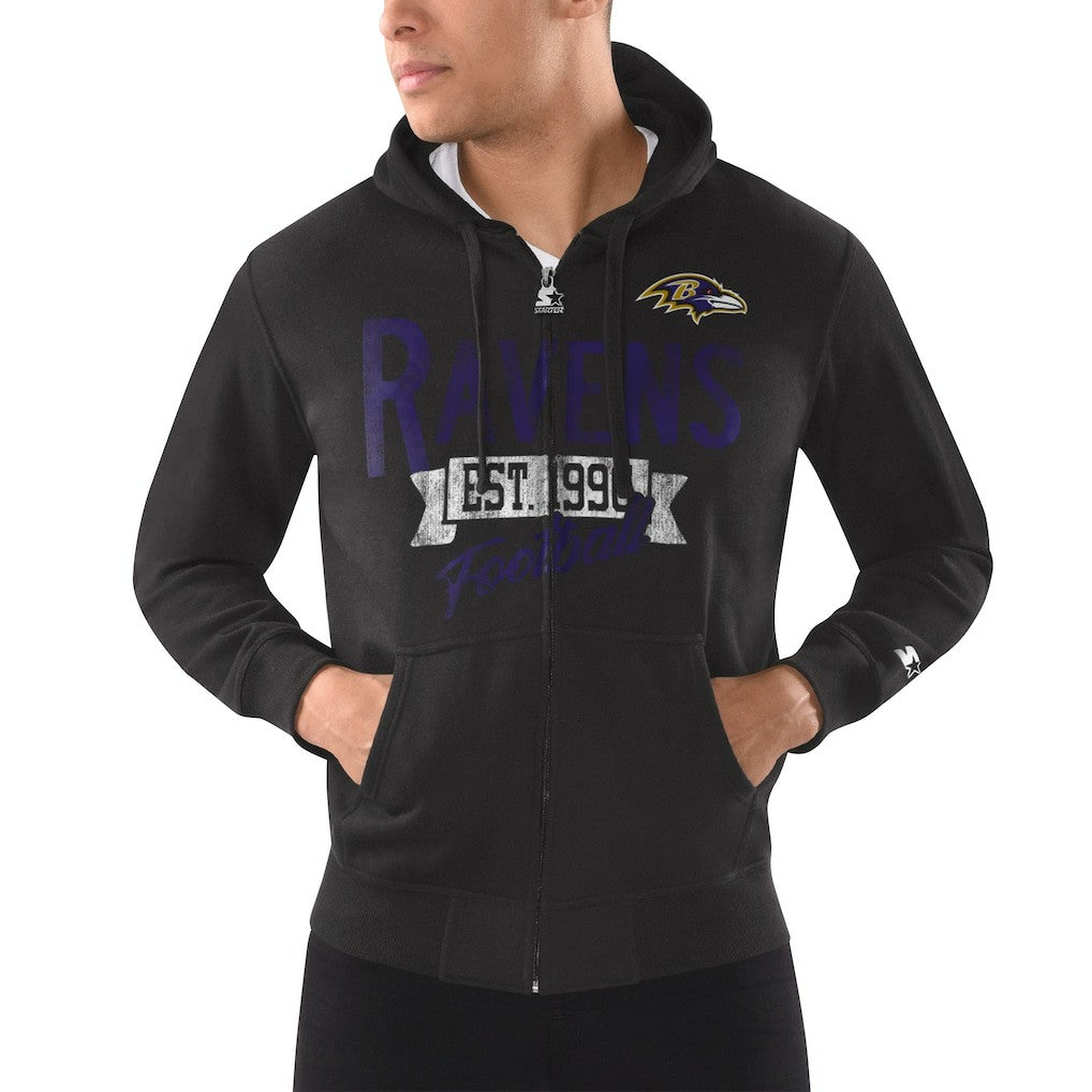 Baltimore Ravens Starter Domestic Post Season Full-Zip Hoodie - Black sale