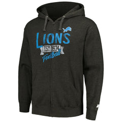 Detroit Lions Starter Domestic Post Season Full-Zip Hoodie - Charcoal discount