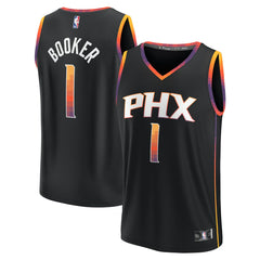 Devin Booker Phoenix Suns Fast Break Replica Player Jersey - Statement Edition - Black | Fanatics shop